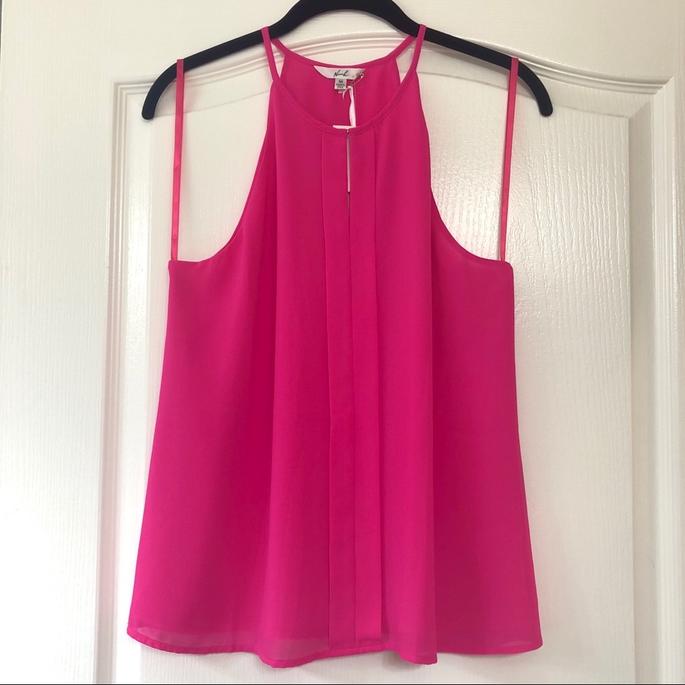 Pink High Neck Tank Top